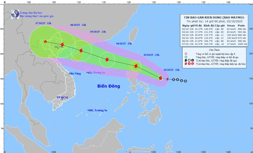 Bão Matmo đang hướng về đất liền phía Bắc đảo Luzon của Philippines