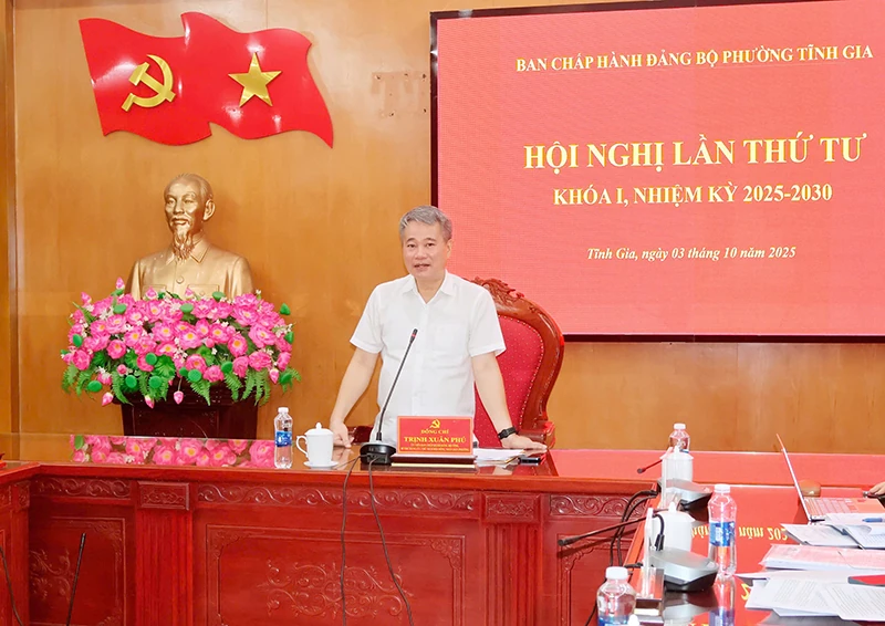 Ban Chấp hành Đảng bộ phường Tĩnh Gia triển khai nhiệm vụ trọng tâm 3 tháng cuối năm 2025