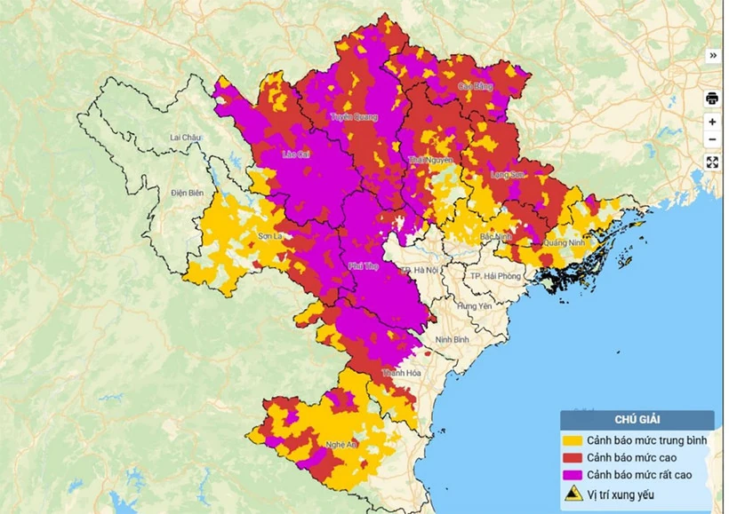 Cảnh báo lũ quét, sạt lở đất do mưa lũ hoặc dòng chảy ở khu vực Thanh Hóa