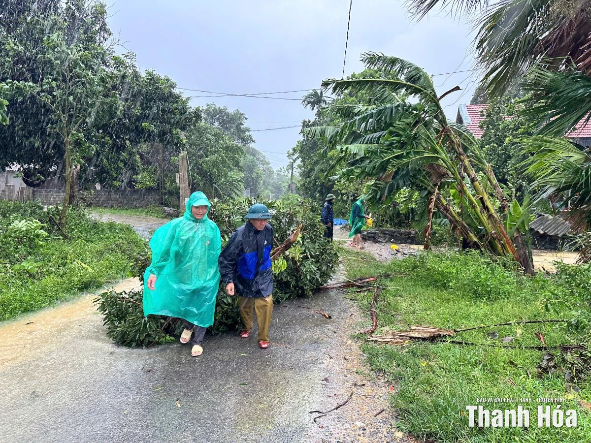 Đoàn viên thanh niên xung kích hỗ trợ người dân chống bão số 10