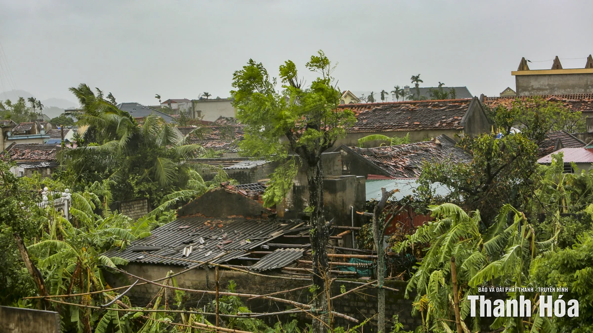 Hàng trăm ngôi nhà ở Hoằng Giang tốc mái, thiệt hại nặng nề