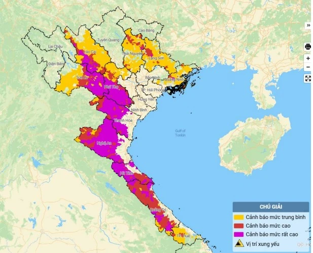 Cảnh báo rủi ro thiên tai do lũ quét, sạt lở cấp độ 2 tại Thanh Hóa