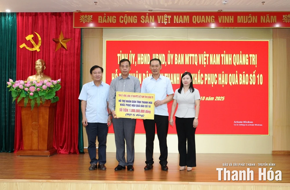 Tỉnh Quảng Trị ủng hộ đồng bào Thanh Hóa 1 tỷ đồng khắc phục hậu quả mưa lũ