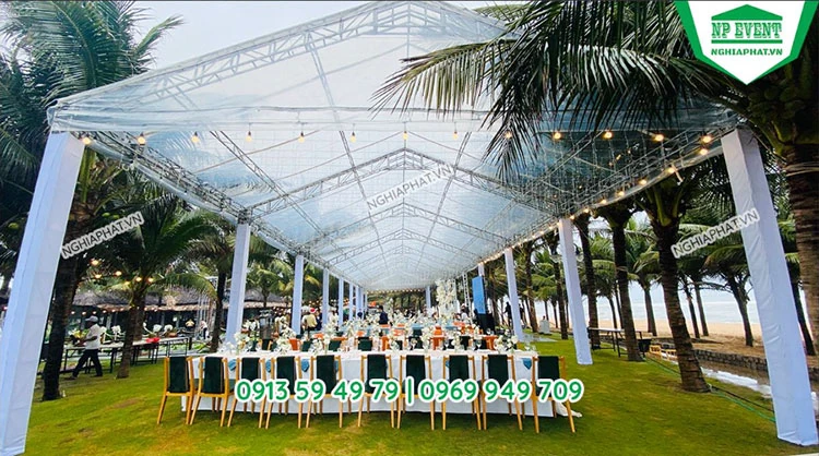 Giải pháp nhà bạt không gian cho tiệc cưới ngoài trời