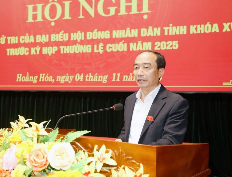 Phó Chủ tịch Thường trực HĐND tỉnh Lê Tiến Lam tiếp xúc cử tri các xã thuộc huyện Hoằng Hóa cũ