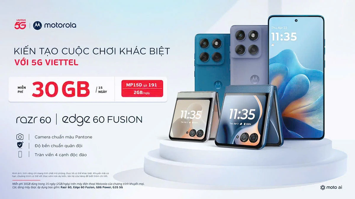 5G Viettel đồng hành cùng Motorola trong chiến dịch quay trở lại Việt Nam