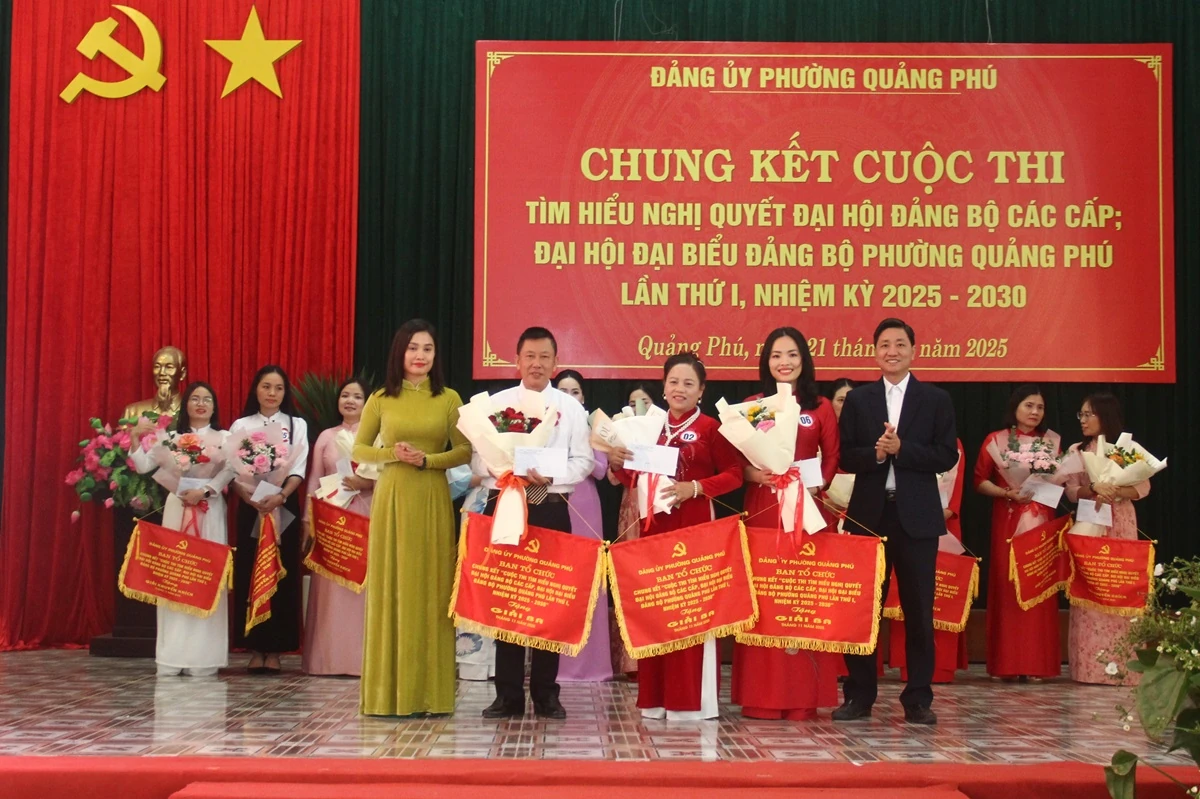 Phường Quảng Phú tổ chức chung kết cuộc thi tìm hiểu nghị quyết đại hội đảng các cấp