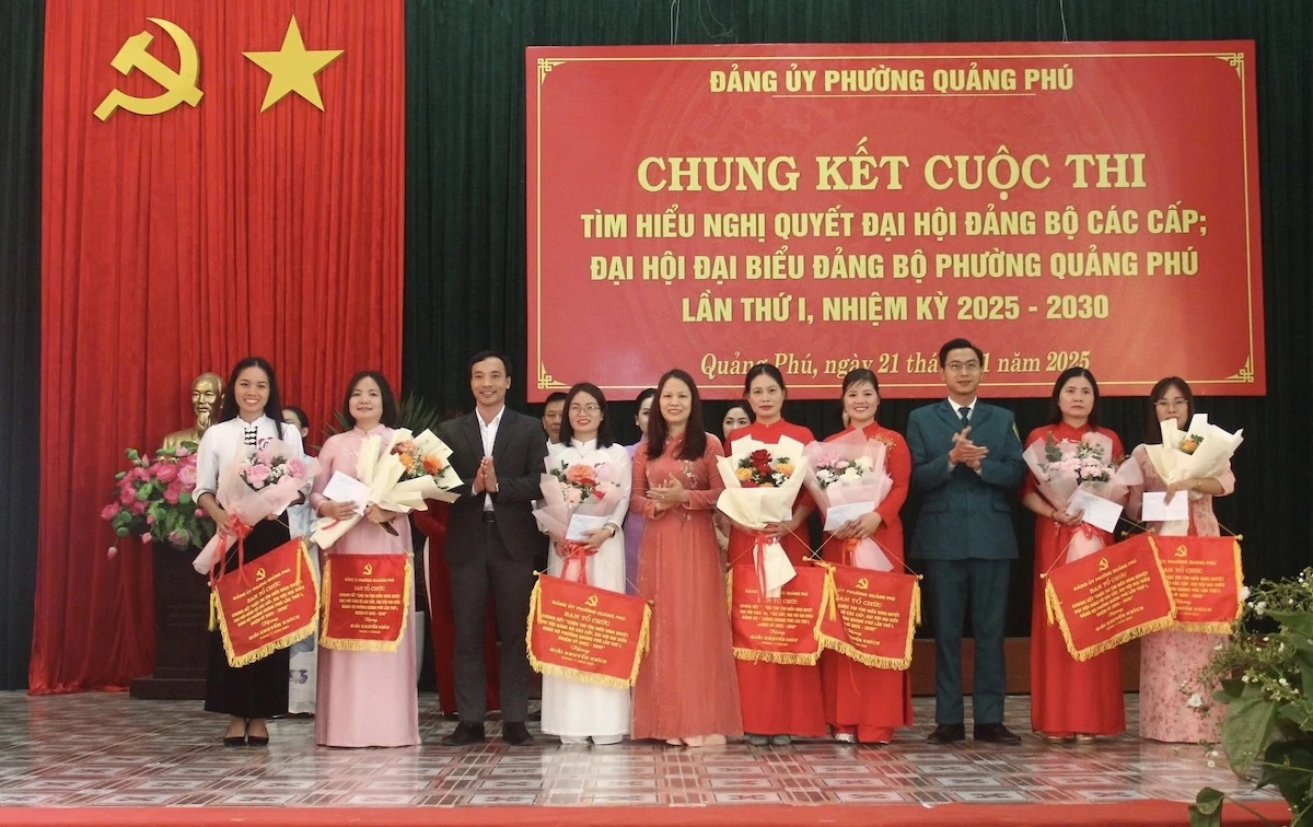 Phường Quảng Phú tổ chức chung kết cuộc thi tìm hiểu nghị quyết đại hội đảng các cấp