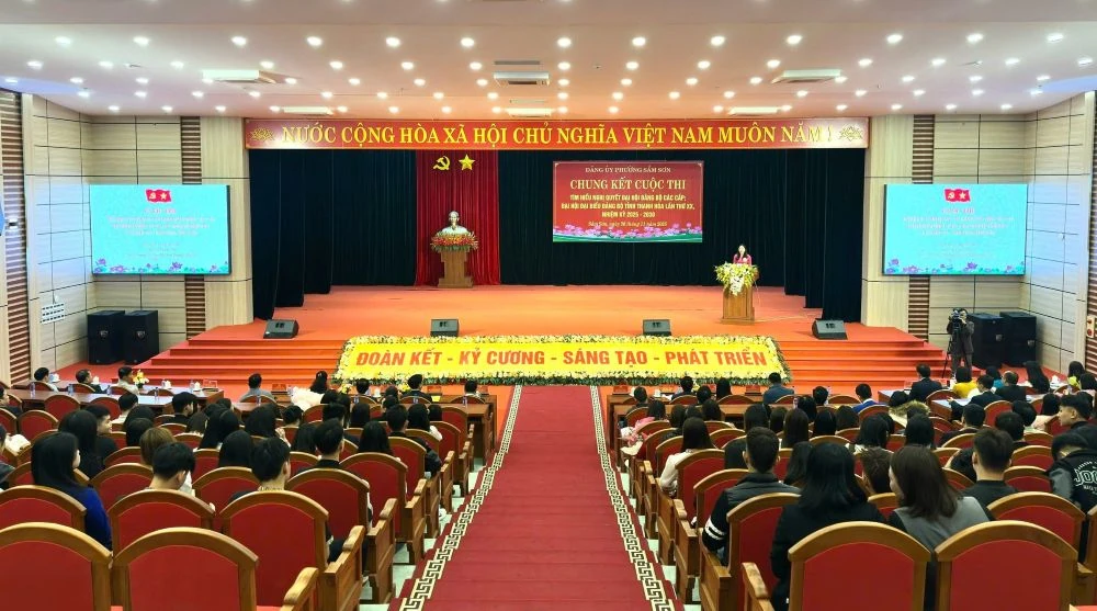 Chung kết cuộc thi tìm hiểu Nghị quyết Đại hội Đảng các cấp tại phường Sầm Sơn