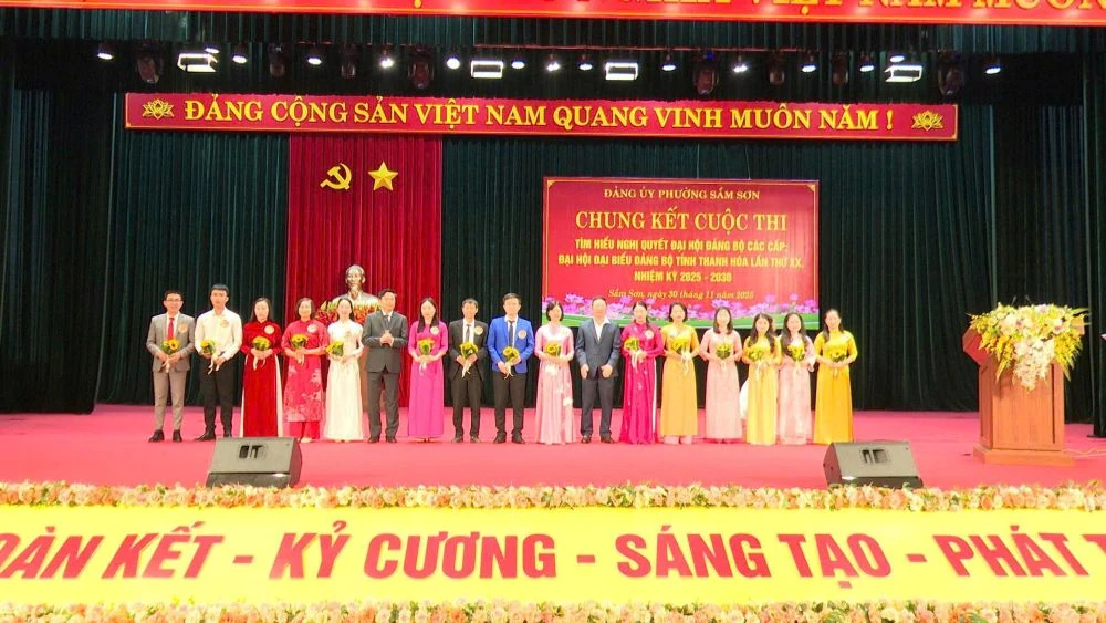 Chung kết cuộc thi tìm hiểu Nghị quyết Đại hội Đảng các cấp tại phường Sầm Sơn