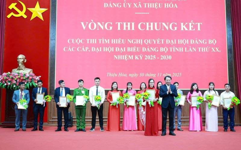 Chung kết cuộc thi tìm hiểu Nghị quyết Đại hội Đảng các cấp tại xã Thiệu Hóa