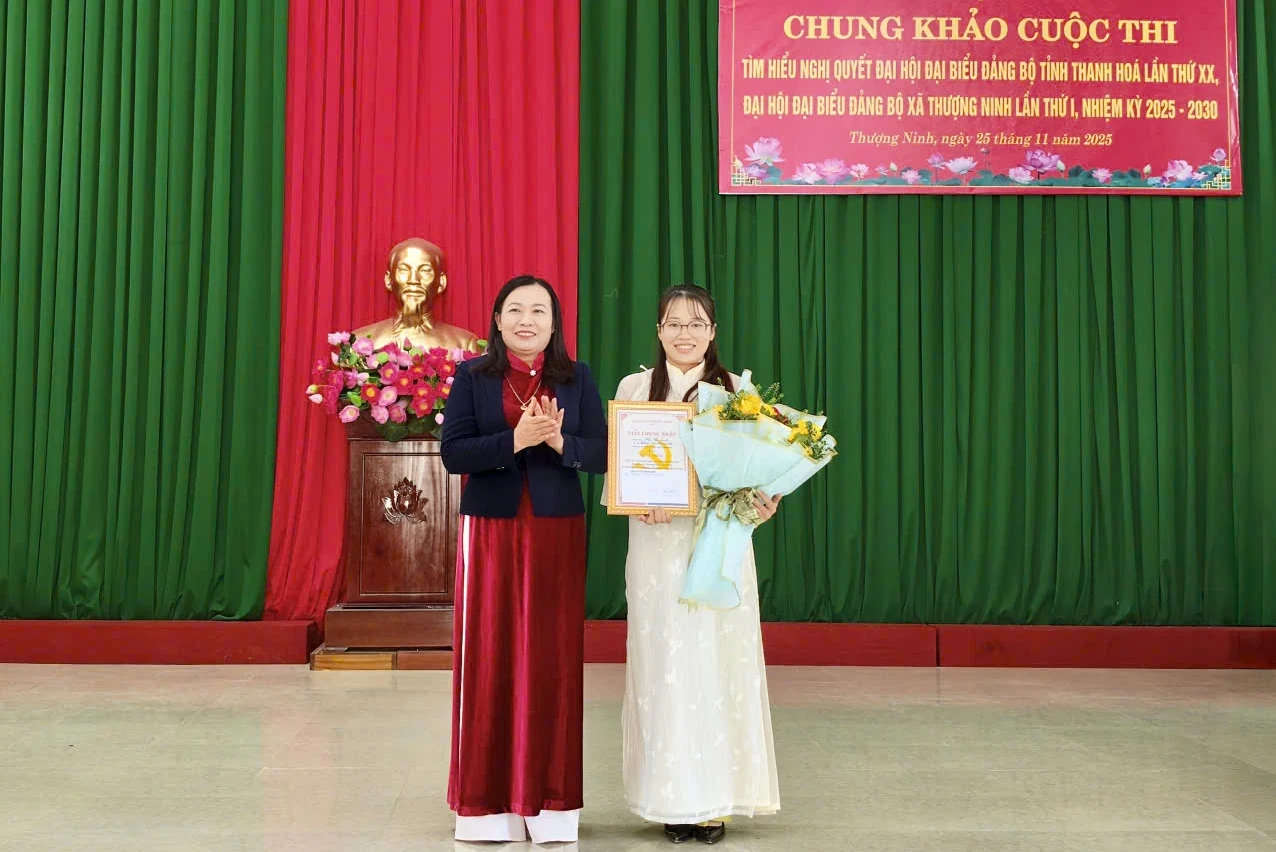 Thượng Ninh tổ chức chung khảo cuộc thi tìm hiểu Nghị quyết Đại hội Đảng bộ tỉnh lần thứ XX, Đại hội Đảng bộ xã lần thứ nhất