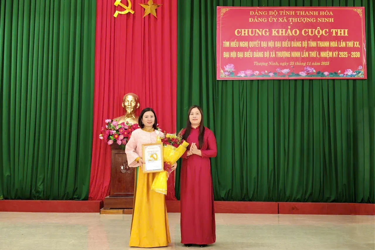 Thượng Ninh tổ chức chung khảo cuộc thi tìm hiểu Nghị quyết Đại hội Đảng bộ tỉnh lần thứ XX, Đại hội Đảng bộ xã lần thứ nhất