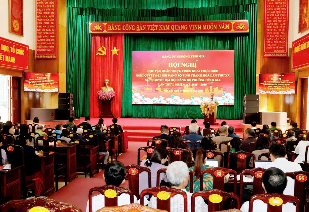 Phường Tĩnh Gia triển khai học tập, quán triệt Nghị quyết Đại hội Đảng bộ tỉnh lần thứ XX và Đảng bộ phường lần thứ I