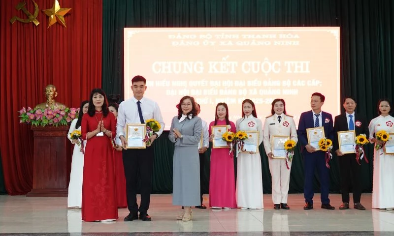 Chung kết cuộc thi tìm hiểu Nghị quyết Đại hội Đảng các cấp tại xã Quảng Ninh