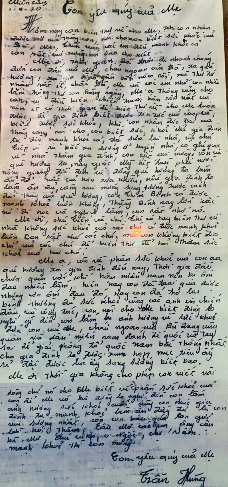 Di thư của người lính (Bài 5): Bức thư duy nhất, là kỷ vật thiêng liêng