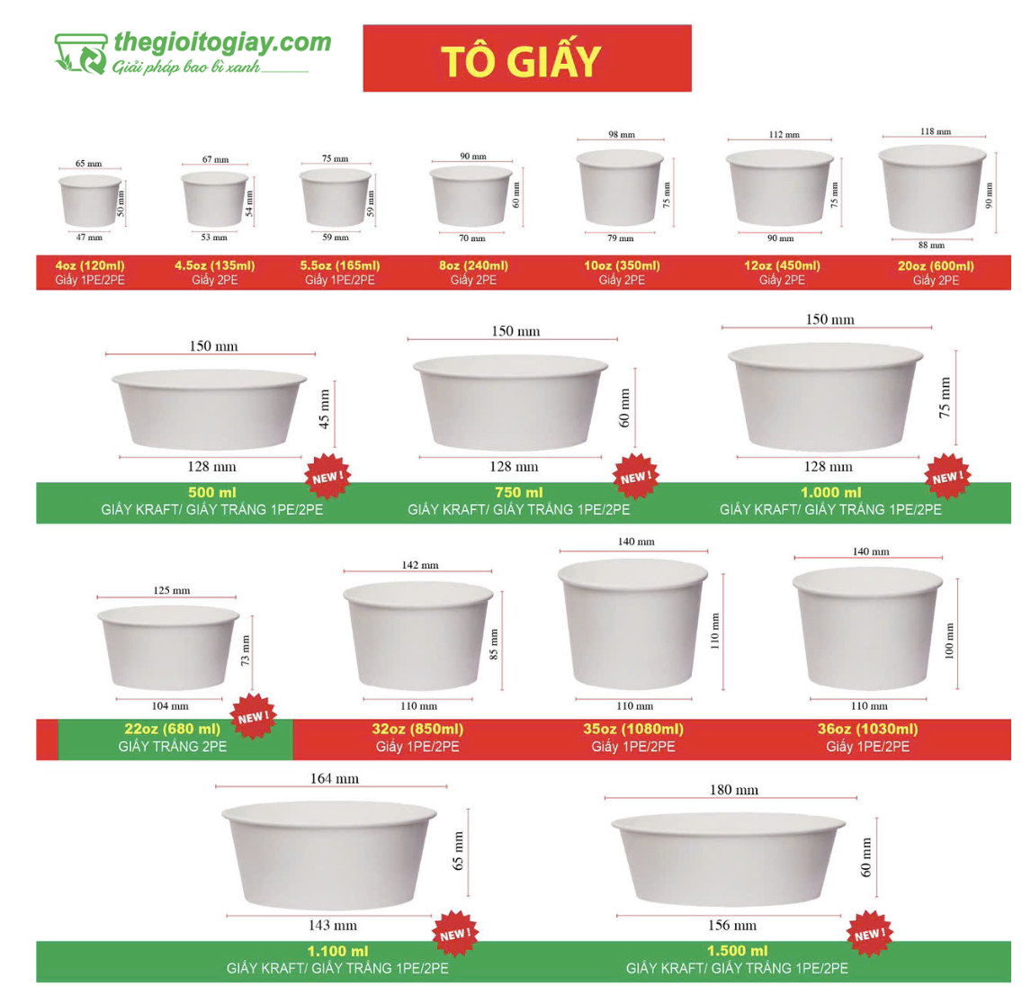 Thế Giới Tô Giấy - Xưởng sản xuất, in tô giấy đựng thực phẩm giá rẻ tại TPHCM