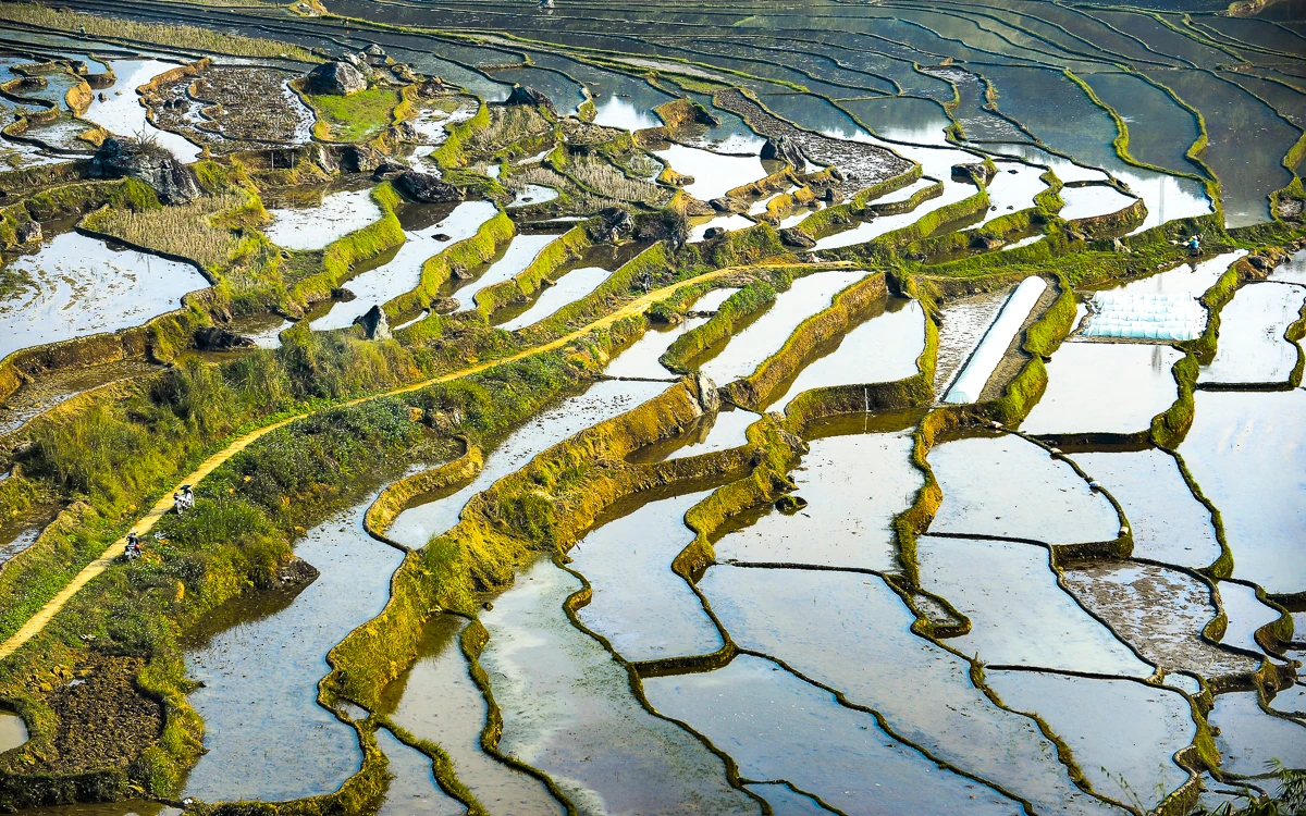 Ruộng bậc thang Pù Luông lung linh mùa nước đổ