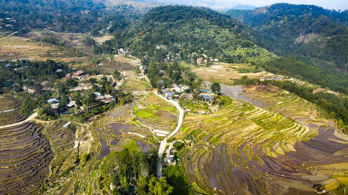 Ruộng bậc thang Pù Luông lung linh mùa nước đổ