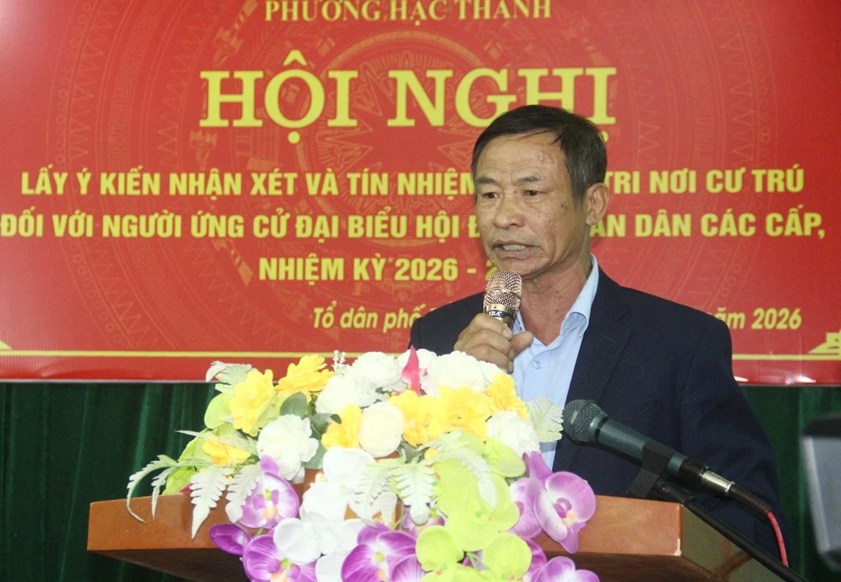 Cử tri phố Đồng Lễ thống nhất giới thiệu 10 người ứng cử đại biểu HĐND các cấp, nhiệm kỳ 2026-2031