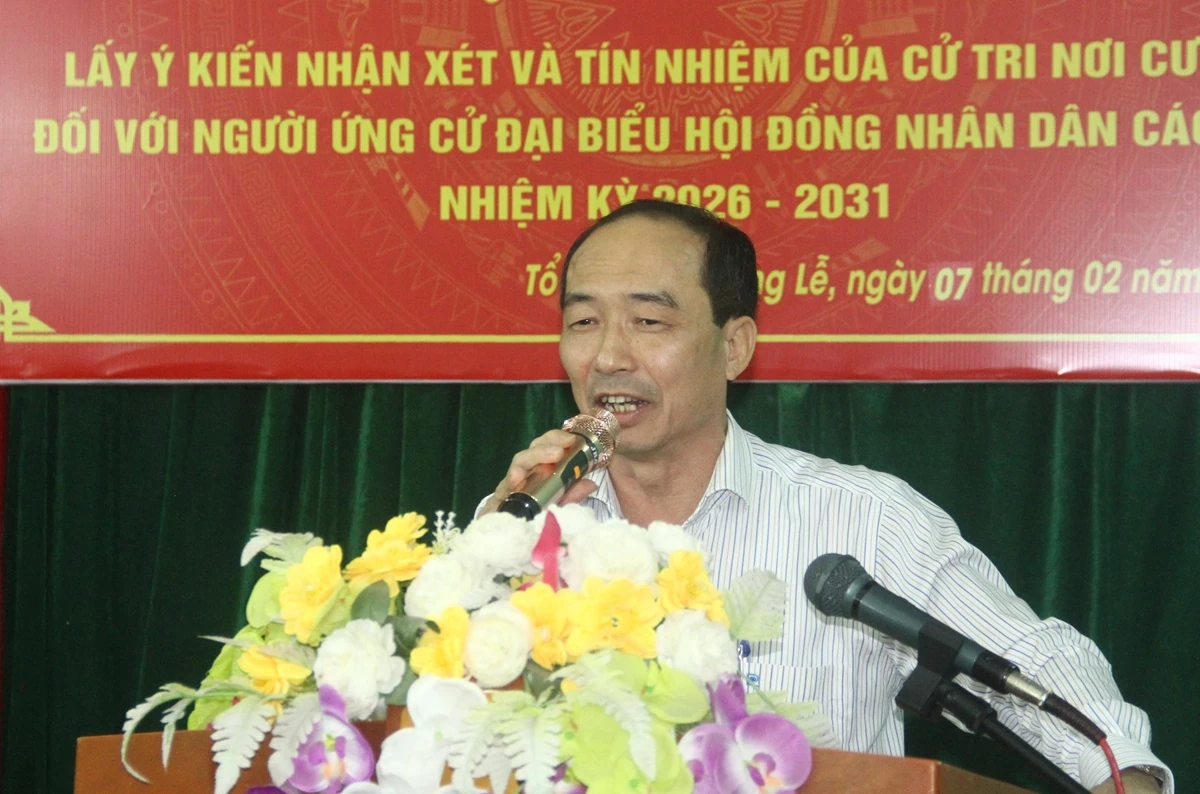 Cử tri phố Đồng Lễ thống nhất giới thiệu 10 người ứng cử đại biểu HĐND các cấp, nhiệm kỳ 2026-2031