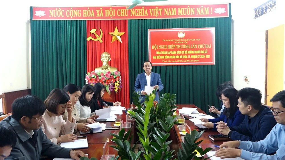 Hội nghị hiệp thương lần thứ hai lập danh sách sơ bộ người ứng cử đại biểu HĐND xã nhiệm kỳ 2026–2031