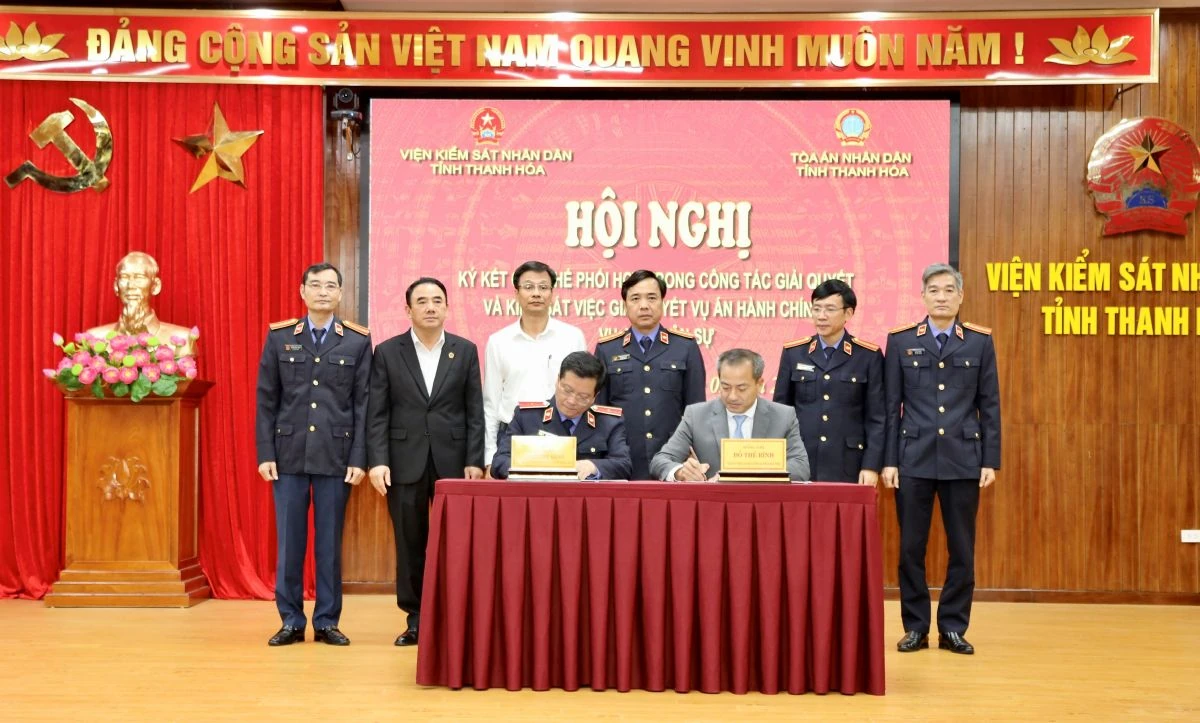 Ký kết quy chế phối hợp giữa VKSND với TAND tỉnh, Báo và Phát thanh, truyền hình Thanh Hóa