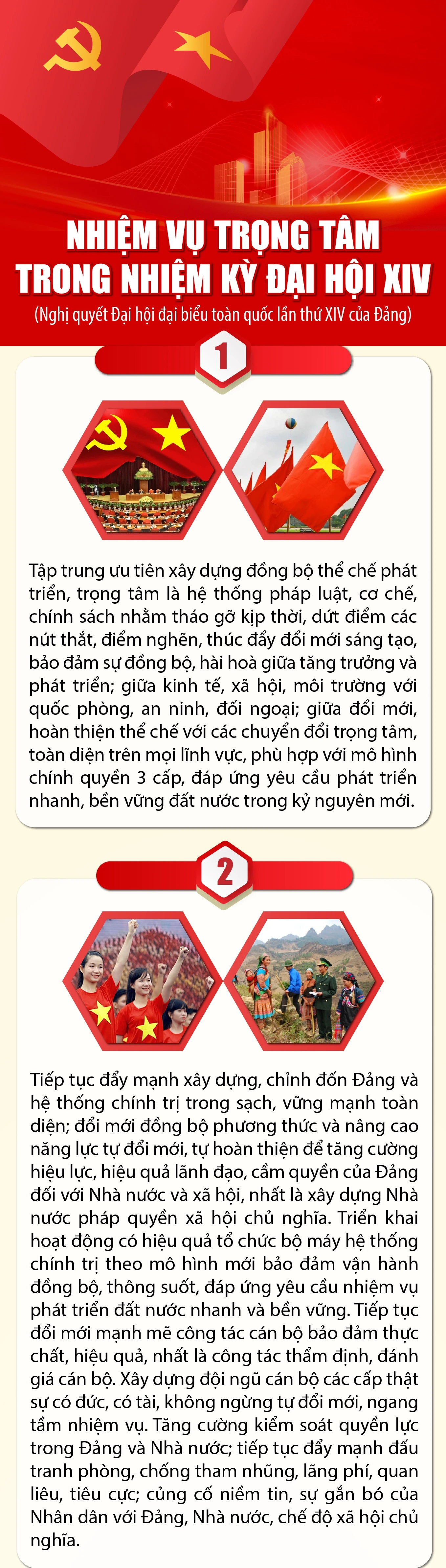 Nhiệm vụ trọng tâm trong nhiệm kỳ Đại hội XIV