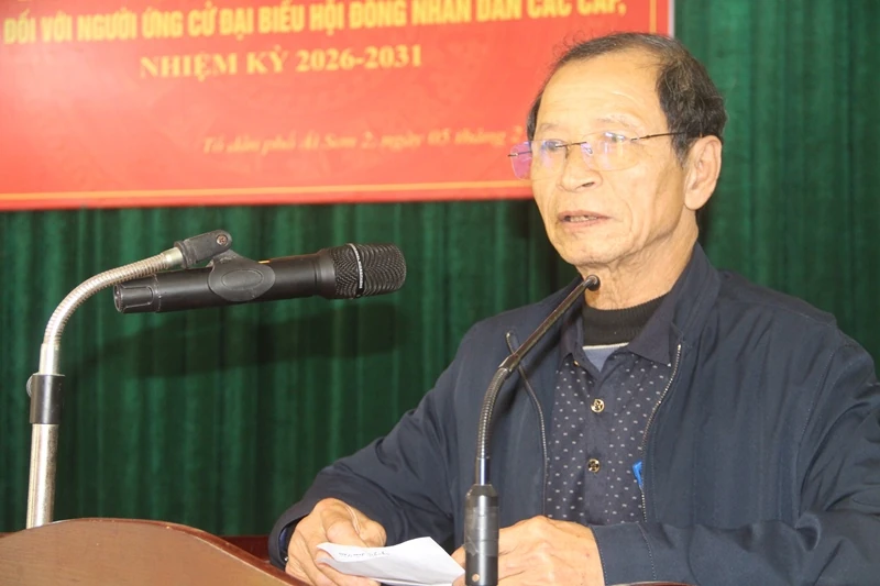 Cử tri Tổ dân phố Ái Sơn 2 thống nhất giới thiệu 8 người ứng cử đại biểu HĐND nhiệm kỳ 2026-2031