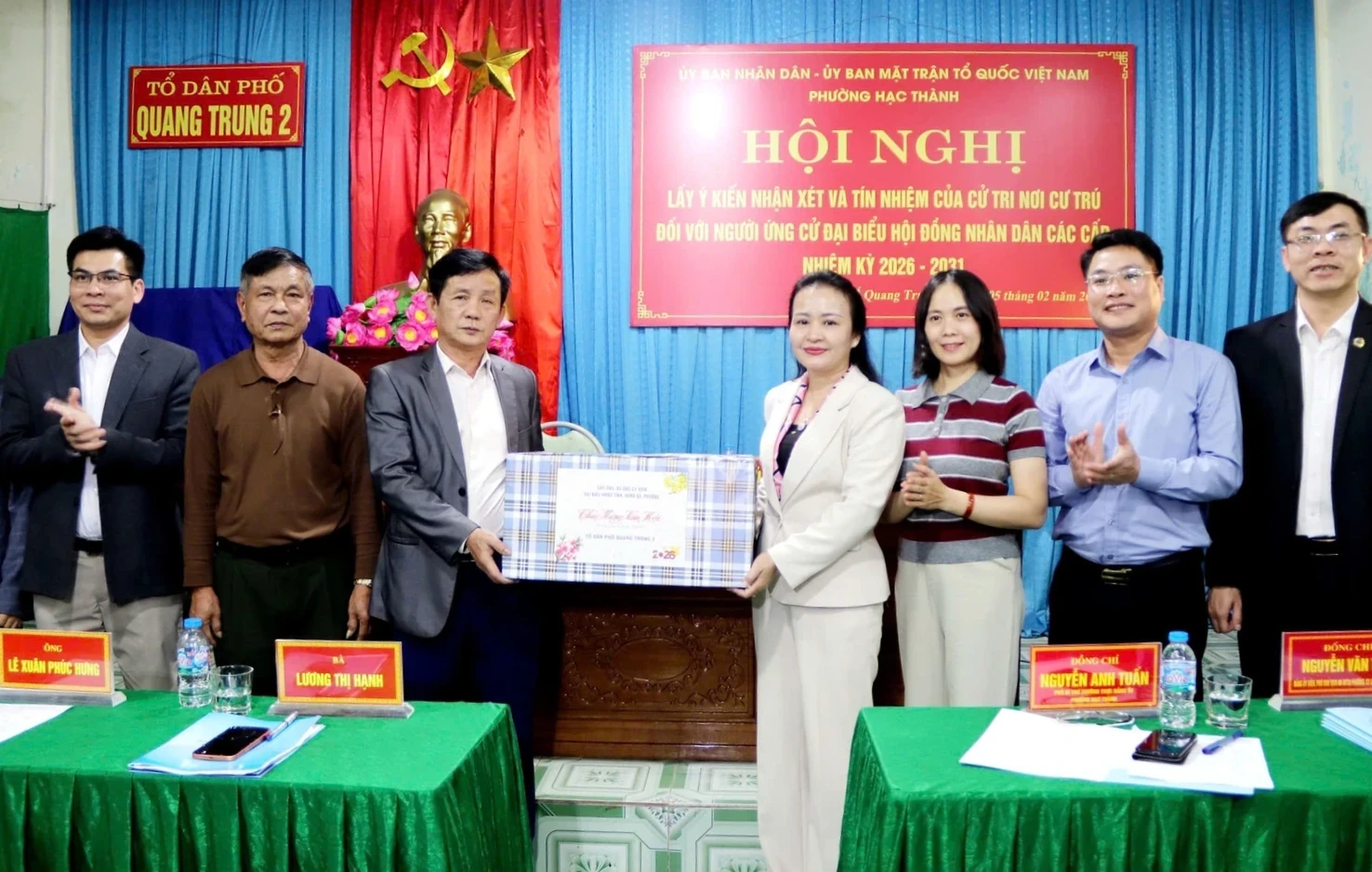 Cử tri Tổ dân phố Quang Trung 2, phường Hạc Thành thống nhất giới thiệu 6 người ứng cử đại biểu HĐND các cấp