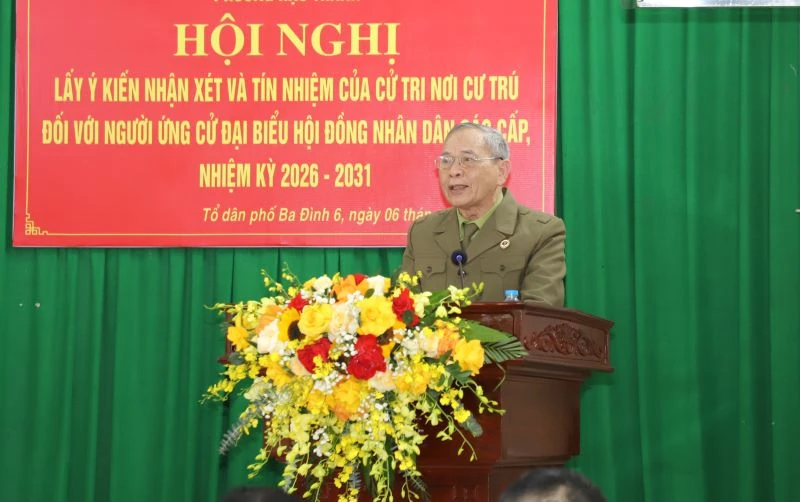 Cử tri tổ dân phố Ba Đình 6 tín nhiệm giới thiệu 6 người ứng cử đại biểu HĐND các cấp