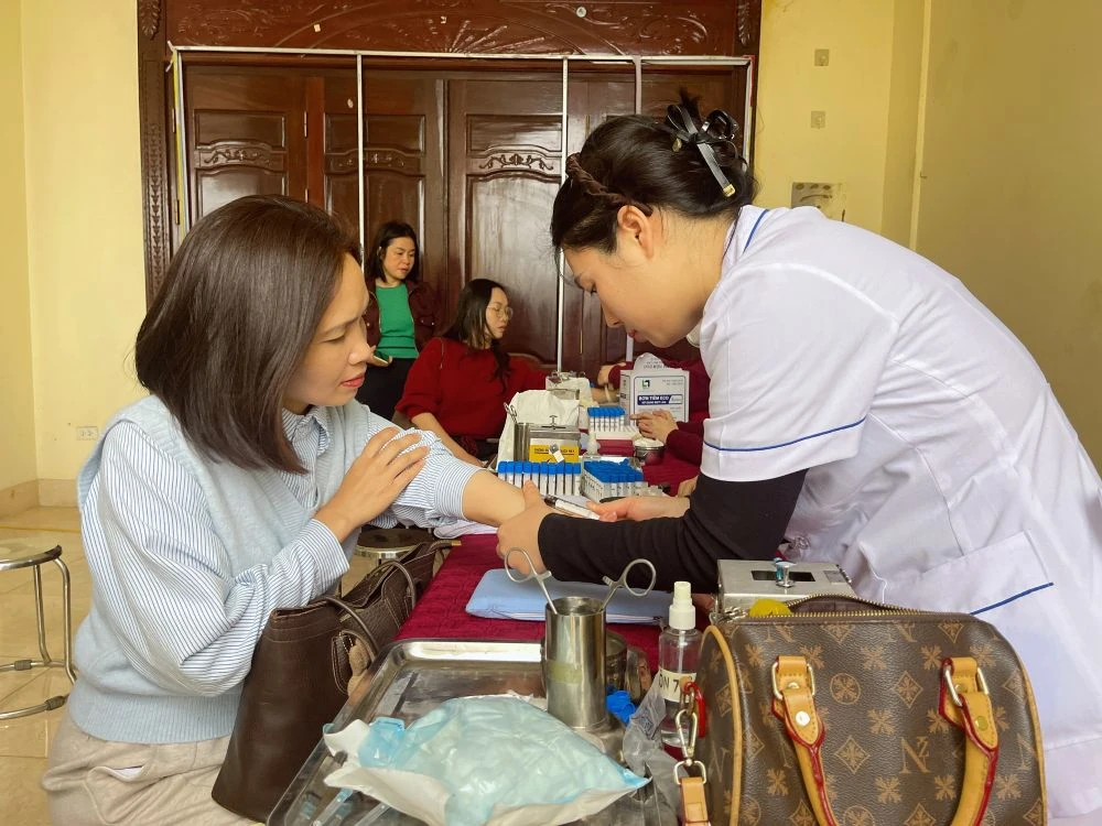 Ấm áp Ngày hội hiến máu tình nguyện tại xã Kim Tân