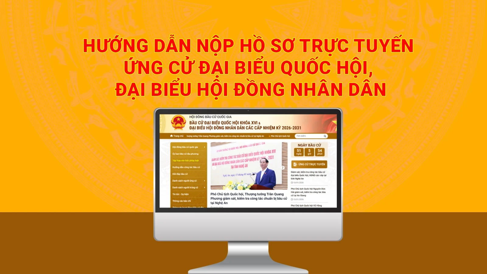 [Infographics] - Hướng dẫn Nộp hồ sơ trực tuyến ứng cử đại biểu Quốc hội, đại biểu Hội đồng nhân dân