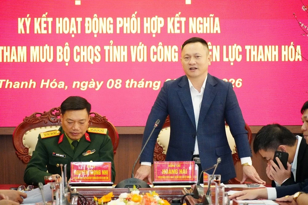 Công ty Điện lực Thanh Hóa và Bộ Chỉ huy Quân sự tỉnh ký kết hoạt động phối hợp, kết nghĩa