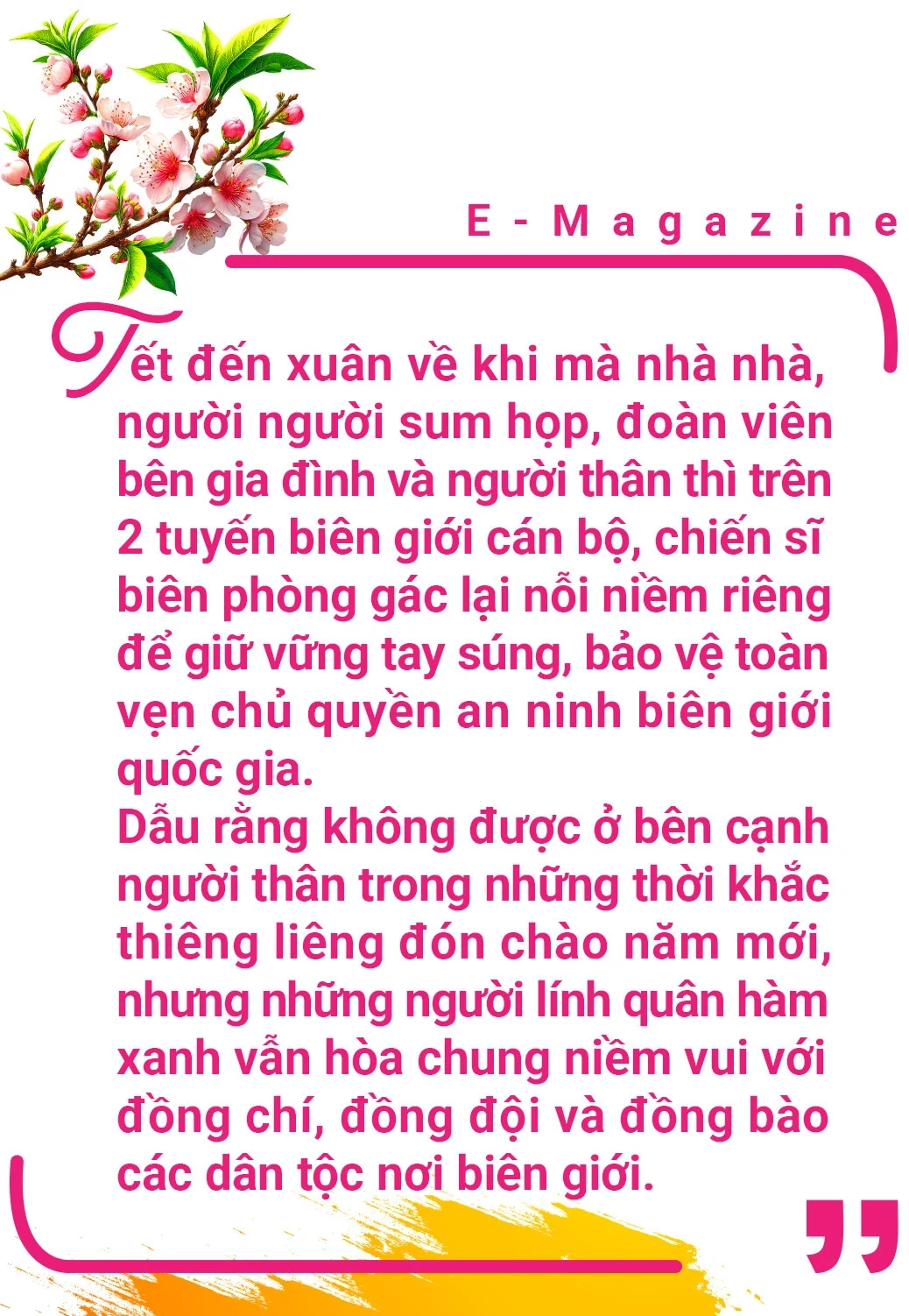 [E-Magazine]: Cho mùa xuân biên giới an vui
