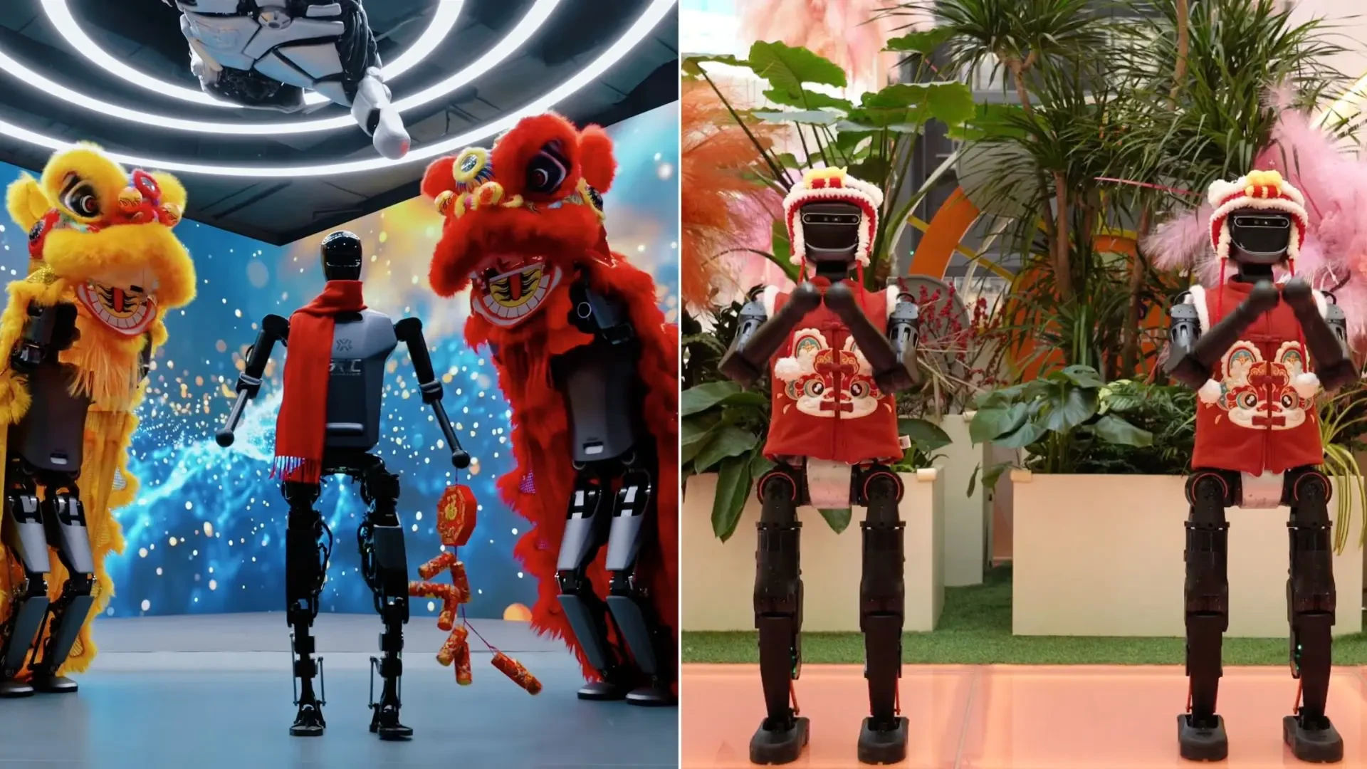 Robot múa lân, đá bóng rộn ràng đón Tết Nguyên đán ở Trung Quốc