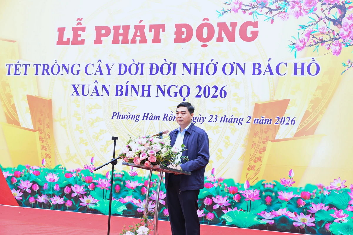 Các đồng chí lãnh đạo tỉnh dự Lễ phát động “Tết trồng cây đời đời nhớ ơn Bác Hồ” xuân Bính Ngọ