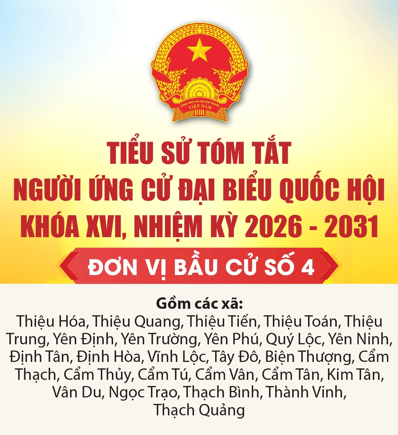 [Infographics] Tiểu sử tóm tắt người ứng cử Đại biểu Quốc hội khóa XVI - Đơn vị bầu cử số 4 tại Thanh Hóa