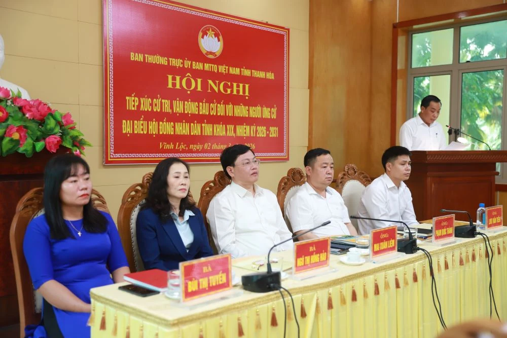 Hội nghị tiếp xúc cử tri, vận động bầu cử với những người ứng cử đại biểu HĐND tỉnh tại đơn vị bầu cử số 14