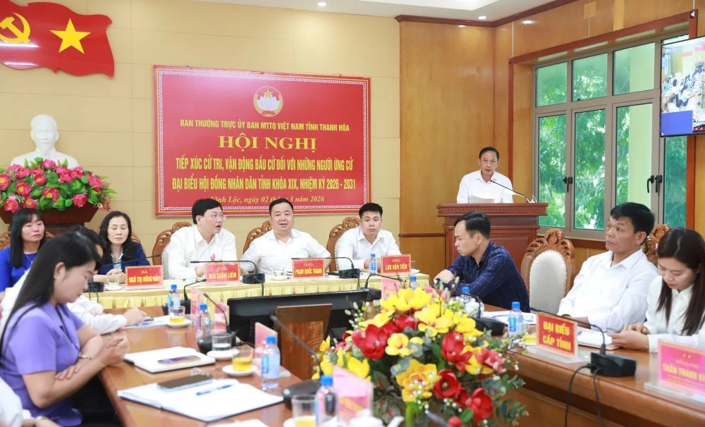 Hội nghị tiếp xúc cử tri, vận động bầu cử với những người ứng cử đại biểu HĐND tỉnh tại đơn vị bầu cử số 14