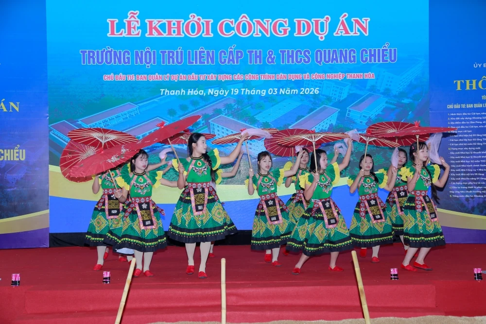 [Cập nhật] - Thanh Hóa khởi công đồng loạt 10 trường phổ thông nội trú liên cấp tại các xã biên giới