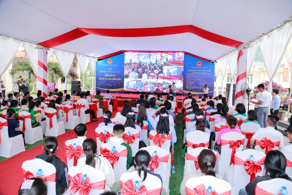 [Cập nhật] - Thanh Hóa khởi công đồng loạt 10 trường phổ thông nội trú liên cấp tại các xã biên giới