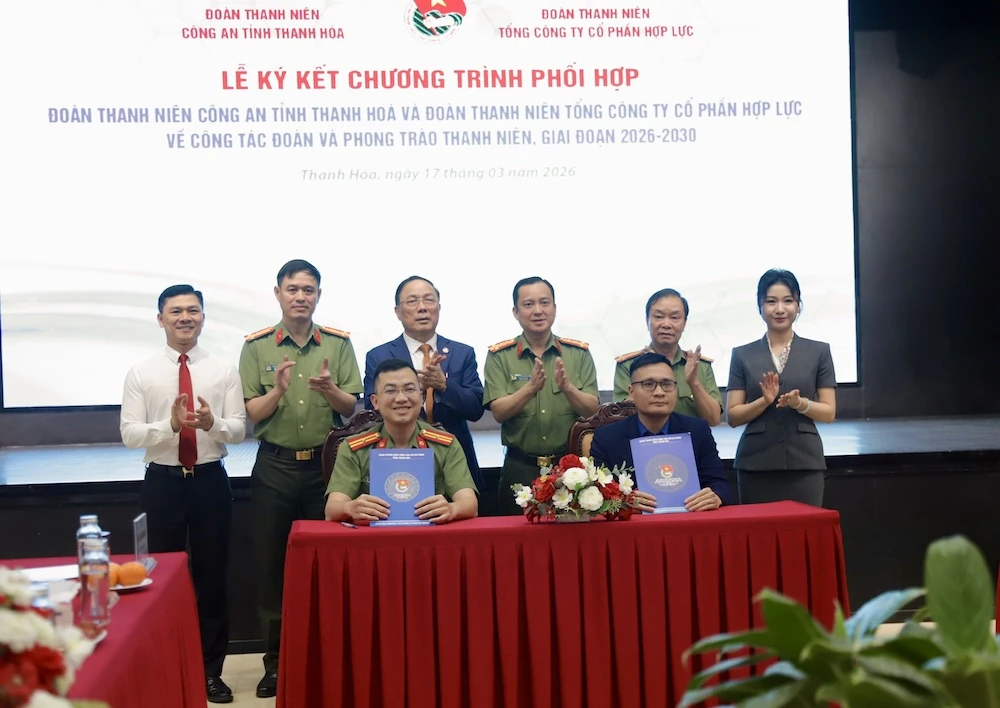 Ký kết chương trình phối hợp giữa Đoàn Thanh niên Công an tỉnh Thanh Hóa và Đoàn Thanh niên Tổng Công ty CP Hợp Lực