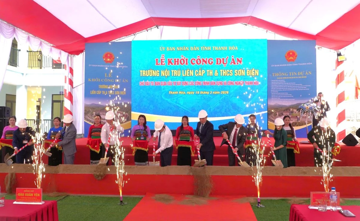 [Cập nhật] - Thanh Hóa khởi công đồng loạt 10 trường phổ thông nội trú liên cấp tại các xã biên giới