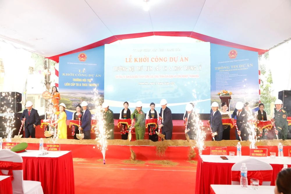 [Cập nhật] - Thanh Hóa khởi công đồng loạt 10 trường phổ thông nội trú liên cấp tại các xã biên giới