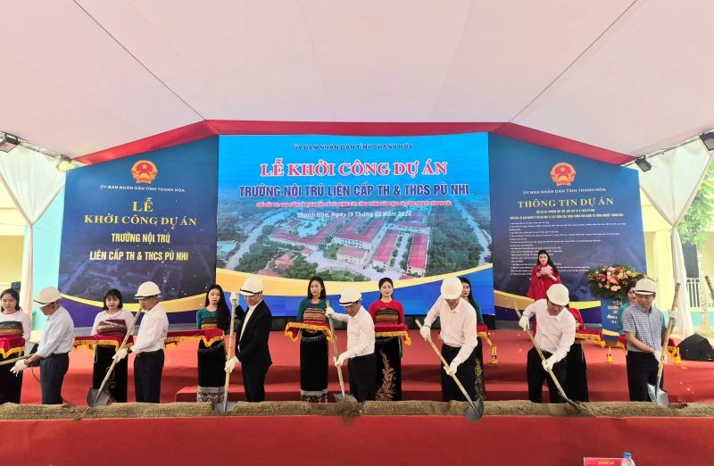 [Cập nhật] - Thanh Hóa khởi công đồng loạt 10 trường phổ thông nội trú liên cấp tại các xã biên giới