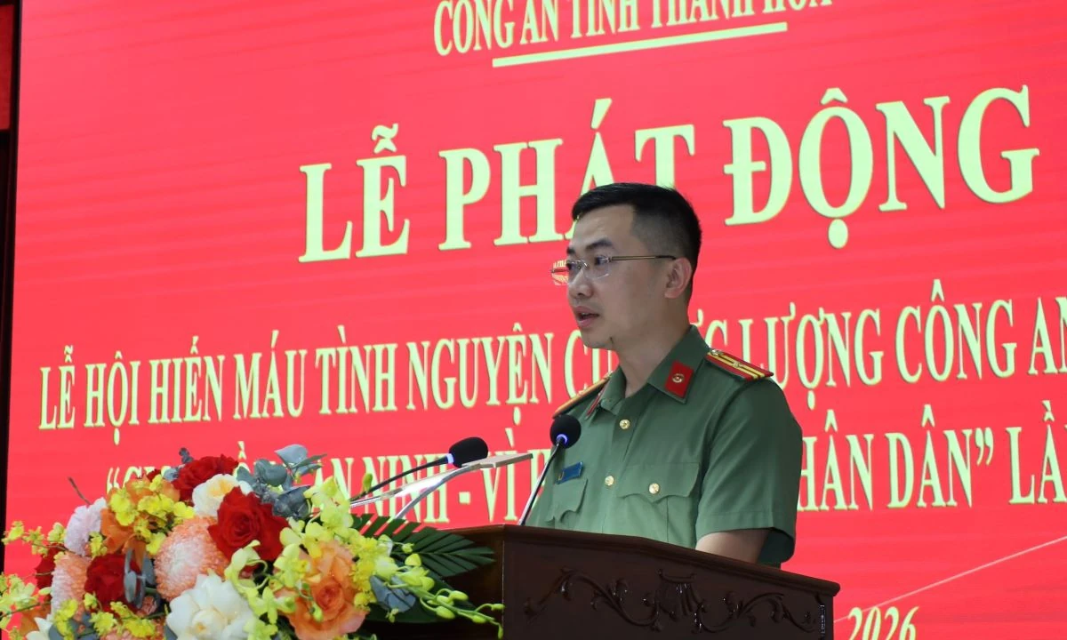 450 cán bộ, chiến sĩ Công an tỉnh Thanh Hóa tham gia hiến máu tình nguyện