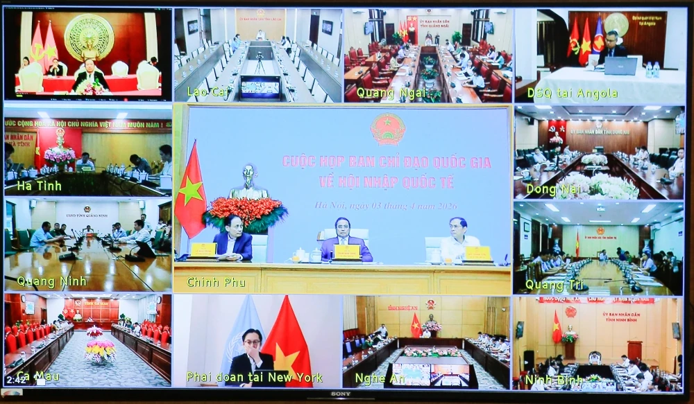 Hội nghị trực tuyến Ban Chỉ đạo quốc gia về hội nhập quốc tế quý I/2026