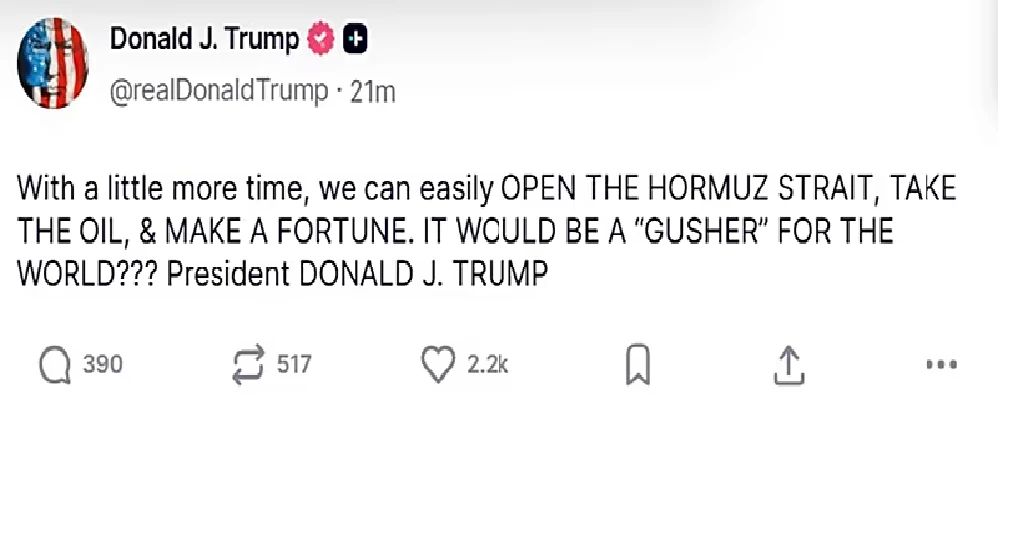 Tổng thống Trump tuyên bố Mỹ sẽ sớm kiểm soát eo biển Hormuz