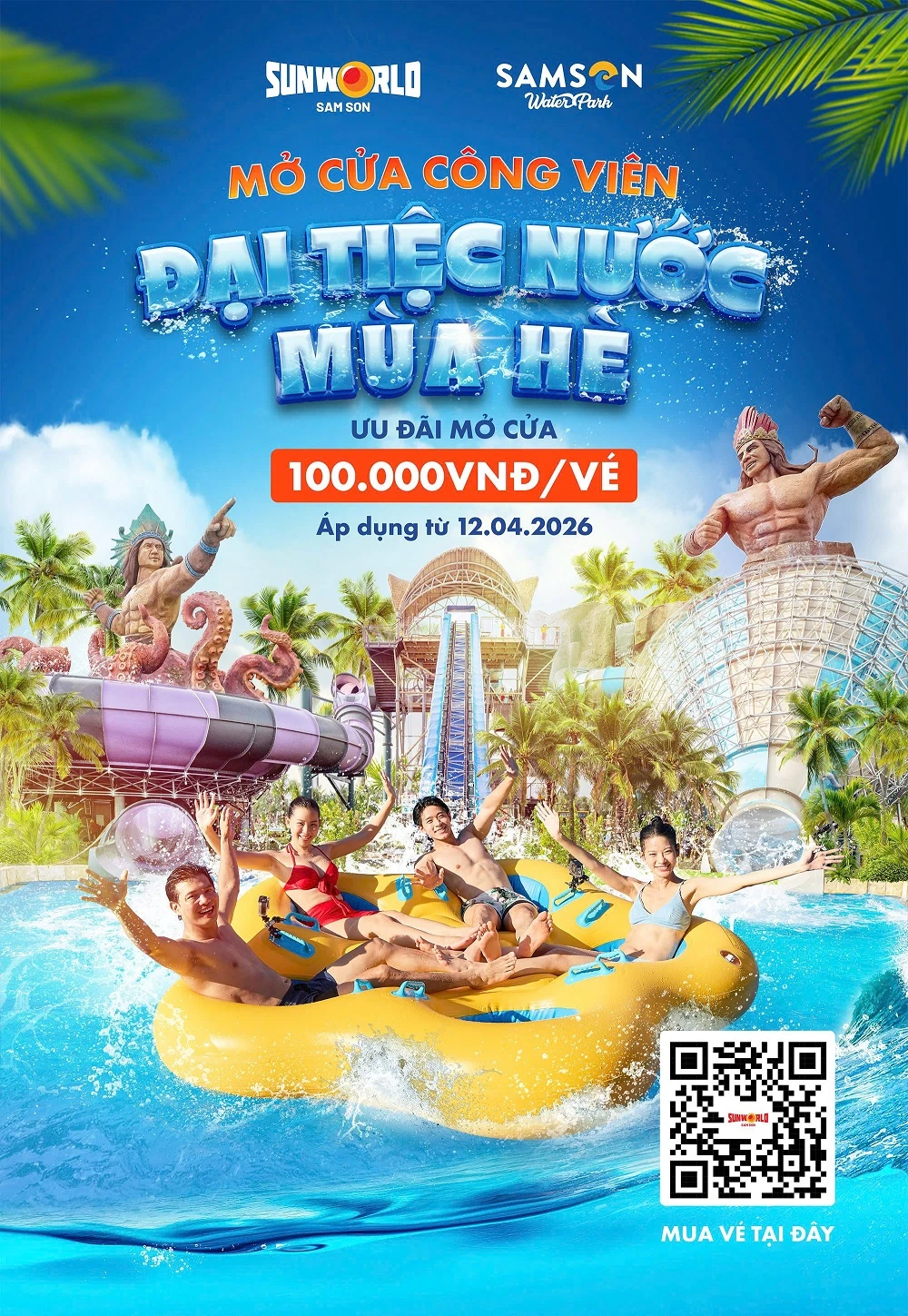 Sun World Sầm Sơn chính thức mở cửa trở lại vào 12/4 với mức giá ưu đãi đặc biệt chỉ 100.000 đồng